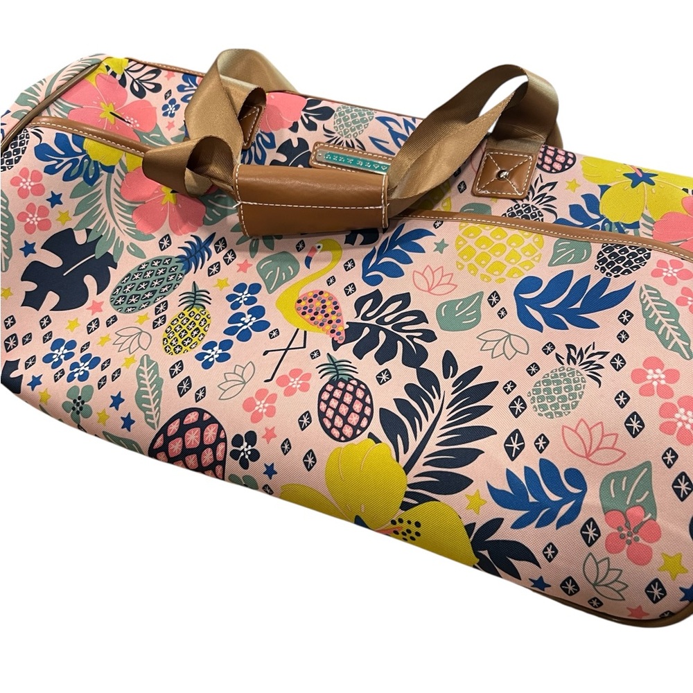 Lily Bloom Pattern 22” Duffel Bag with 2-Rolling Wheels, Weekender Overnight bag - Picture 12 of 14